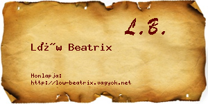 Löw Beatrix névjegykártya