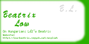 beatrix low business card